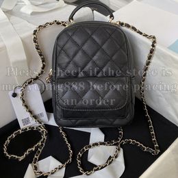 12A Mise à niveau Miroir Qualité Designer Mini Sac à dos Sac à dos Femme Véritable Cuir Matelassé Sac à main Luxurys Sacs à main Black Caviar Double Sac à bandoulière avec boîte