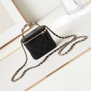 12a actualización Mirror Quality Designer mini tocador bolsas para mujer mango de cuero bolsos cosméticos de cuero