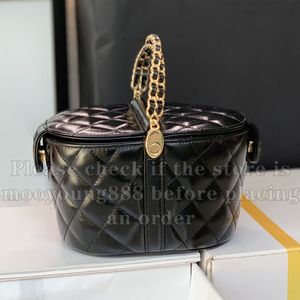 12A Mise à niveau Miroir Qualité Designer Mini Panier de pique-nique Pochette Femmes Brillant Véritable Cuir Matelassé Sacs Luxurys Handlehandbags Sac de soirée noir avec boîte