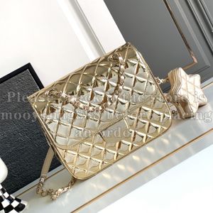 12A Mise à niveau Miroir Qualité Designer Petit rabat Sac à dos Star Porte-monnaie Sac Femmes Brillant Véritable Cuir Matelassé Sacs Luxurys Sacs à main Double Gold Sac à bandoulière