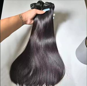 12a Vietnam super dubbel getrokken bot rechte haar weeft onbewerkte haarextensies natuurlijke kleur 100 g/bundel dubbele inslag 3bundels/lot