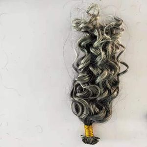 12a Virgin Human Hair Bundel Loc Extensions Leverancier Natuurlijke kleur Zout- en peper Microverbinding Kralen Regment 0.7G/STRAND 100STRAND EEN PAKK