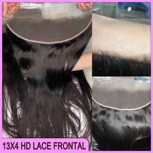 12A Vonder en gros prix 100% extension des cheveux humains 13x4 en dentelle HD Frontal 1 pcs Naturel Couleur Body Wave raide