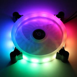 12 cm 16 millions de couleurs RVB LED silencieux boîtier d'ordinateur ventilateur de refroidissement + télécommande