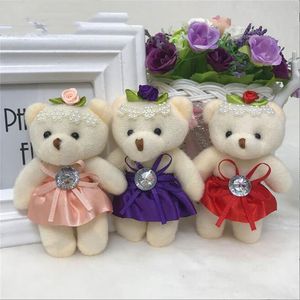 12cm 9 colores oso juguetes de peluche Mini muñecos osos de peluche pequeño regalo para fiesta regalo de boda colgante muñeca linda