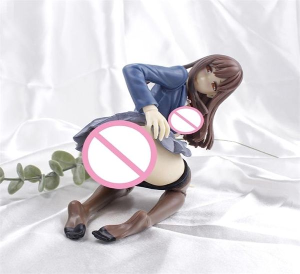 12cm anime haiume masoo action figure sexy jk uniforme fille peut être en s-assemblé position à genoux pvc collection modèle toys y12216107312