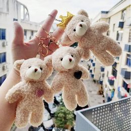 Porte-clés ours en peluche Animal 12cm, tout nouveau, jouet de fête pour enfants, Bouquet, poupée en peluche, cadeau, jouet décompressé