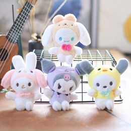 12 cm Cartoon Pop My Melody Knuffel Kawali Kuromi Cinnamoroll Soft Gevulde Doll Hanger Speelgoed Meisje Kids Gift 2203