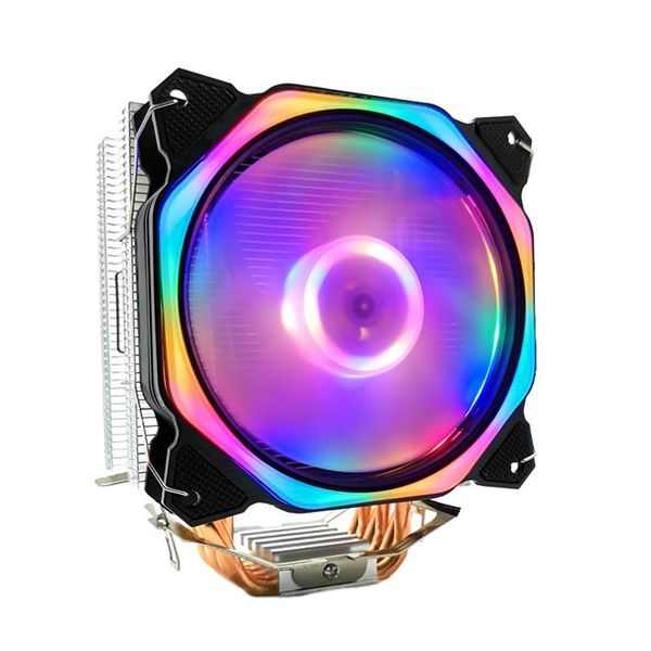 12cm refroidisseur de processeur LED ventilateur 6 caloduc 3Pin dissipateur thermique pour 775/1150/1155/1156/1366 AMD tous les coussinets de refroidissement pour ordinateur portable