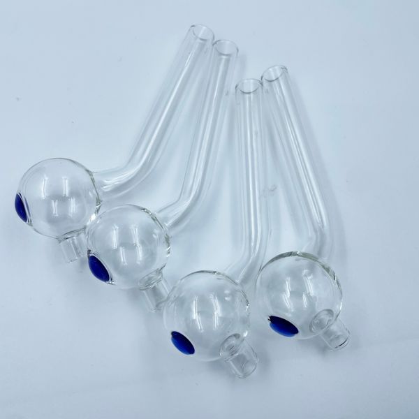 Tubo de quemador de aceite de vidrio Pyrex curvo de 12 cm, tubos de calidad de Color claro, tubos transparentes de gran tubo, puntas de uñas