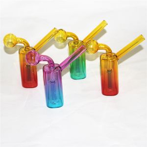 Tuyaux de fumée incurvés de 12cm, tuyaux de brûleurs à mazout en verre avec tuyau d'eau d'équilibrage de différentes couleurs