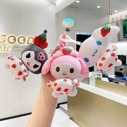 12 cm schattige cartoon plush keychains cinnamorolls pluche pop kuromis tas hanger cartoon accessoires kinderen verjaardag cadeau 098