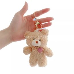 12 cm schattige cartoon teddybeer pluche pop speelgoed mini vlinderdas beer knuffeldier speelgoed kawaii pluche sleutelhanger tas hanger kinderen cadeau