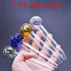 Tuyau de brûleur à mazout en verre Pyrex de 12CM de long style sucette colorée pas cher mini épais Heady Water Hand Pipes Accessoires pour fumer