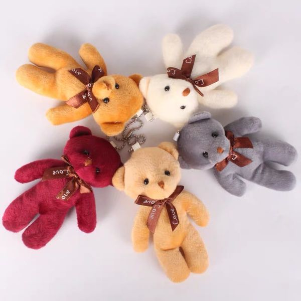 12 CM ours en peluche en peluche ours siamois poupée ours jouet petit cadeau usine en gros porte-clés pendentif cadeaux pour petits amis