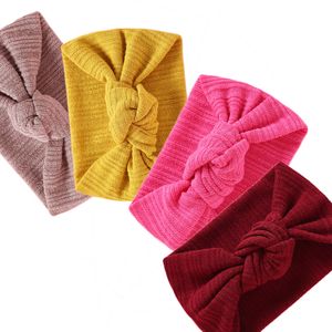 12 cm de large bébé Turban bandeau Bebe laine tricoté bandes noeud bandeau nouveau-né chaud élastique bandeau bandeau bébé fille chapeaux