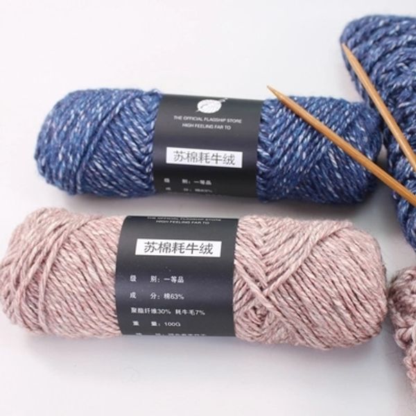 12 couleurs 100 g/pcs Yak laine fil doux Yak cachemire ligne tricoté à la main fil bricolage artisanat tricot pull écharpe chapeau