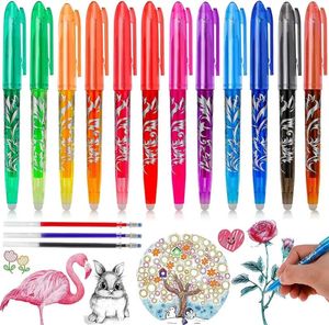 Pensos de gel borrables de 12 cólsor 0.5 mm de recarga multicolor PENO COLORED KAWAII PARA Dibujar papelería de rollerball de tinta de escritura