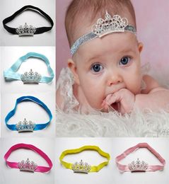 12 kleuren mooie baby prinses kroon hoofdband baby meisje haaraccessoires tiara baby elastische haarbanden pasgeboren glanzende hoofd wrap he9448873