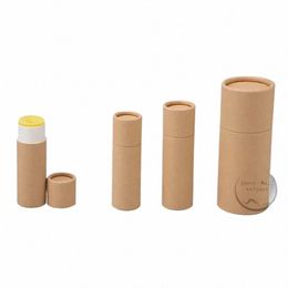 12 g / 0,4 oz Bálsamo labial Tubo de papel Kraft Tubo de lápiz labial vacío Ctainers cosméticos degradables Tubo de pasta desodorante sólido A1yE #