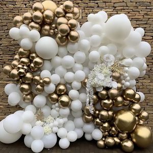 12 inch 20 stks Hoogwaardige latex ballonnen wit gouden combinatie ballon verjaardagsfeestje bruiloft globos decoratie groothandel