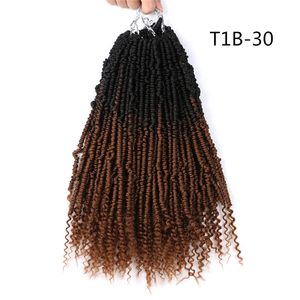 12 pouces Afro Bomb Twist Hair Synthétique Crochet Tressage Cheveux 70g / pcs pour les Femmes Ombre Fluffy Pré-bouclé Extensions de Cheveux LS11