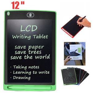 Tablette d'écriture LCD 12 pouces écran de dessin tablette graphique tampons d'écriture manuscrite cadeau pour adultes enfants bloc-notes sans papier tablettes mémos avec stylo amélioré