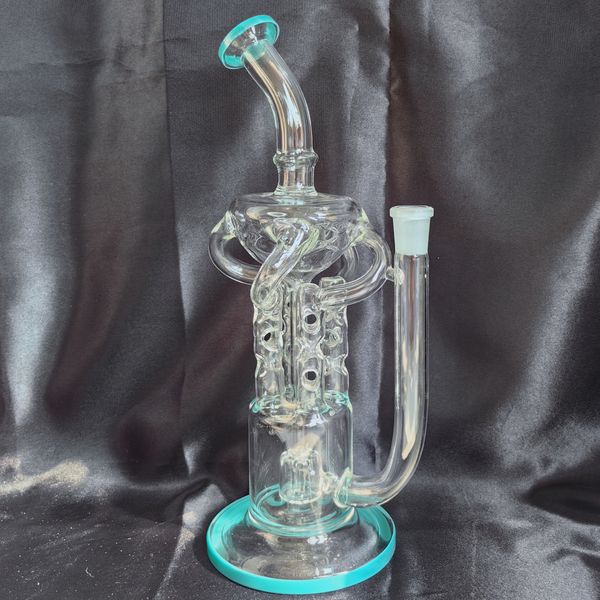 12 pouces de haute qualité recycleur Dab Rigs narguilé verre épais eau Bongs gravité Bong barboteur fumer conduites d'eau avec quartz et bol de 14 mm, plusieurs couleurs disponibles