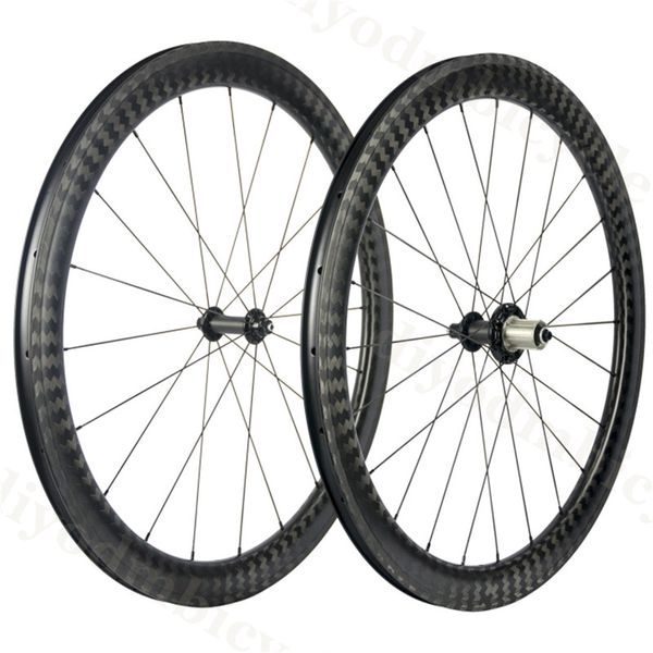 Brecins en serre-serre de 12K Freins de vélos en carbone Roues de vélo / clincher / tube sans roues de 25 mm de large Ud Matt ou roue brillante 20-24H avec hubs Powerway 38/45/50/60 mm AVALIABLE