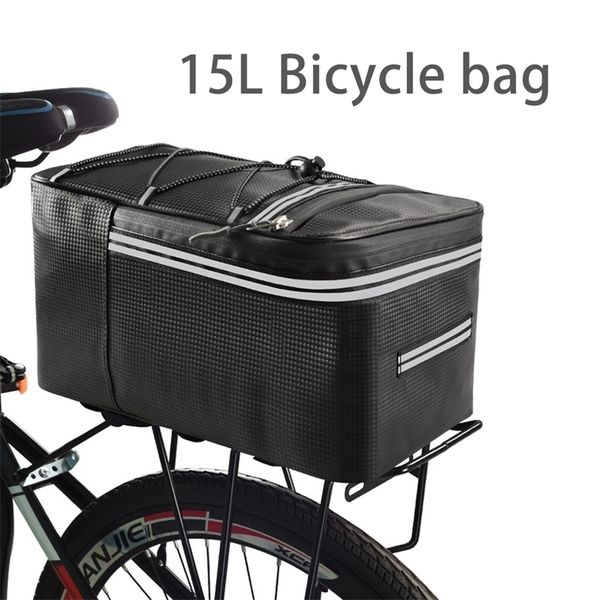 Sac de vélo 12l/15l, sacs de cyclisme multifonctionnels pour vélo de voyage, coffre étanche, sac arrière de grande capacité, accessoires 240116