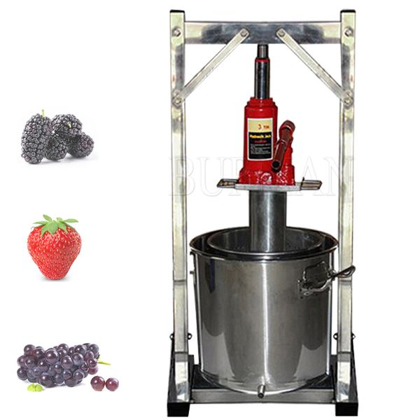 Presse-fruits hydraulique manuel pour la maison, en acier inoxydable, pour raisin, myrtille, mûre, 12l, 22l, 36l