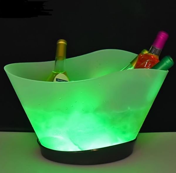 12L LED seaux à glace rechargeables 6 barres de couleurs boîtes de nuit éclairent les porte-bouteilles de vin de Champagne bière whisky refroidisseur SN2935
