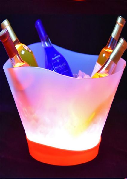 Podets de glace rechargeables à LED 6 Bars Color Clubs Night Light Up Champagne Wine Bottle Holders Beer Whisky refroidisseur8339753