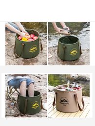 12L Portable pliant seau de pêche extérieure barbecue voyage pliable pliable bol à eau pavé de lavage de lavage