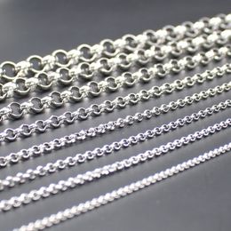 12 mètres lot entier en acier inoxydable rond Rolo chaîne lien bijoux à bricoler soi-même marquage résultats chaînes 2 5mm 3mm 4mm 6mm251B