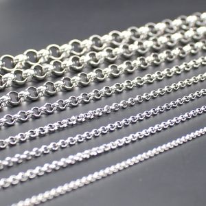 12 mètres lot entier en acier inoxydable rond Rolo chaîne lien bijoux à bricoler soi-même marquage résultats chaînes 2 5mm 3mm 4mm 6mm251B
