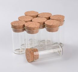 12 ml leere Reagenzglasflaschen aus Glas mit Korkstopfen, transparente Mini-Fläschchen, Gläser, Lebensmittelgewürzflaschen, 100 Stück 1645546