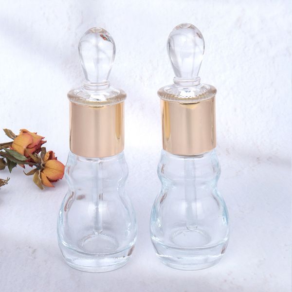 Botella de 12 ml de esencia Botella transparente Perfume Botellas individuales Aceite de vidrio Palabra de goteo Aceite esencial Bottle J96