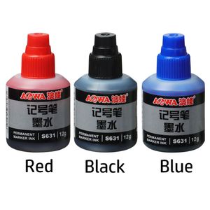 12 ml marker inkt waterdicht direct droge graffiti verf pen olie inkt vulling voor marker pennen zwart rood blauw optionele briefpapier