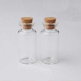 12ml Mini Glass CLEAR Wens Wens Cork Vial Hout Stoppers 22x55x12mm (Heightxdia) Bericht Bruiloften Sieraden Party Gunsten Flessen Jar Tube