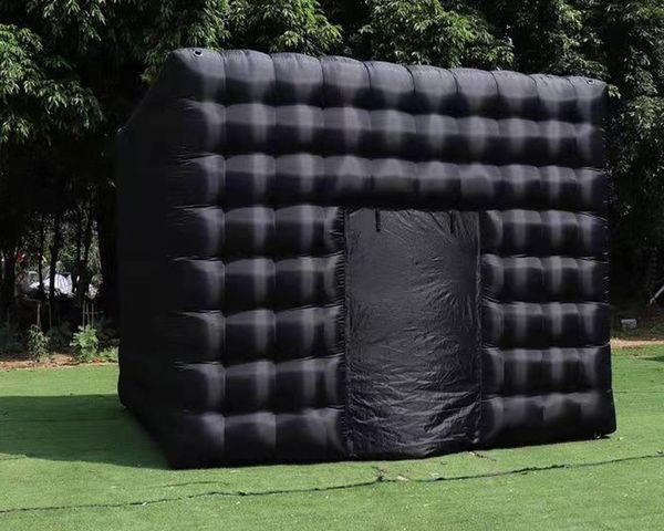 12MLX7MWX4MH (40x23x13.2ft) Barco libre Negro Exterior Interior Inflable Cubo Cubo Cuerpo cuadrado Inflato Photo Booth Photobooth con luz LED