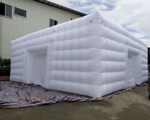 12Mlx8MWX4MH (40x26.2x16.4ft) Grote witte opblaasbare vierkante tent Sport Ment met kleurrijke lichten