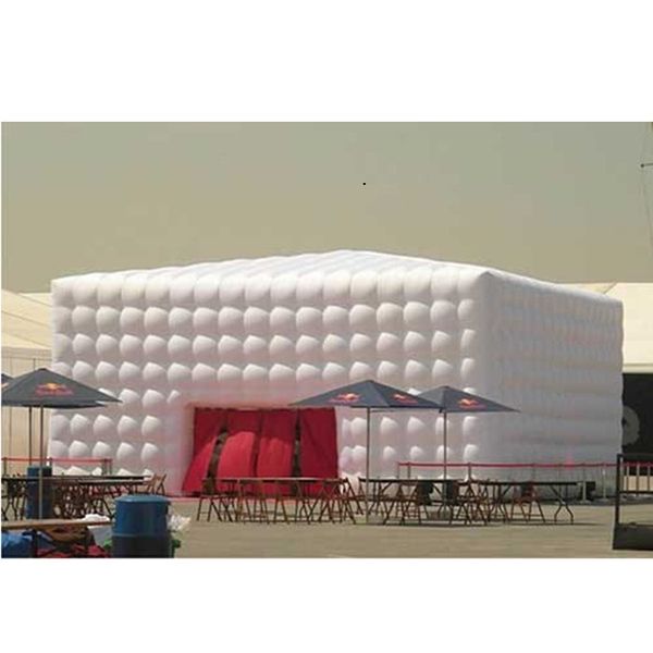 12mlx8mwx4mh (40x26x13.2ft) Backyard Disco Plaflatable Tente de nuit grande tente cube gonflable blanc avec des lumières LED pour l'événement de mariage de fête