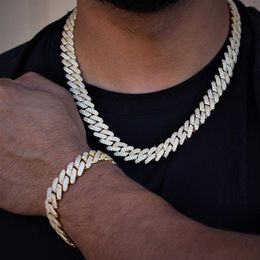 12 MM 15 MM 19 MM glacé bling chaîne cubaine collier 5A zircone cubique cz hip hop bijoux pour hommes garçon