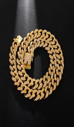 12 mm 1630 pouces de qualité supérieure Bling Zirconia Iced Out Miami Cuban Chain pour hommes Femmes Colliers Hip Hop Jewelry1243070