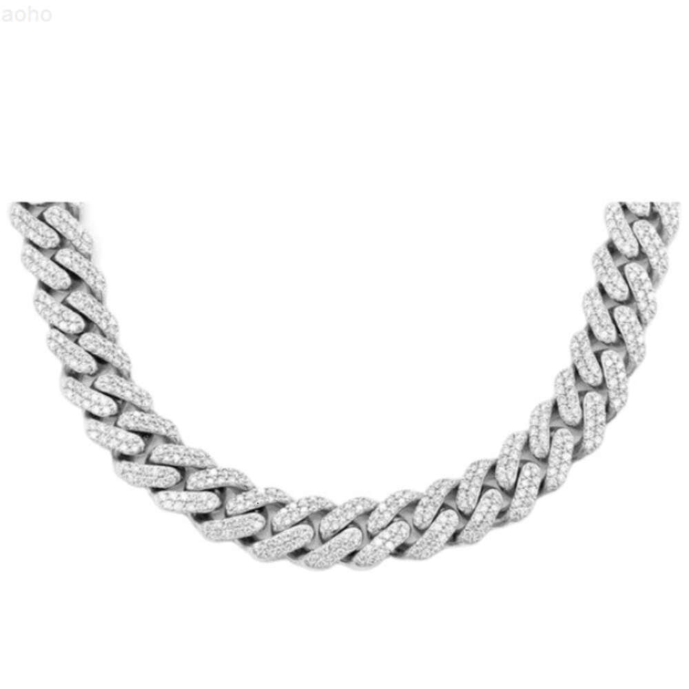 Diamant blanc Vvs-vs cultivé en laboratoire, 12mm, 18 pouces, avec collier cubain Miami en argent, diamant Rrp