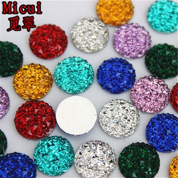 12mm 200 pièces résine cristal rond flatback résine strass pierre perles Scrapbooking pour artisanat bijoux accessoires ZZ222253m