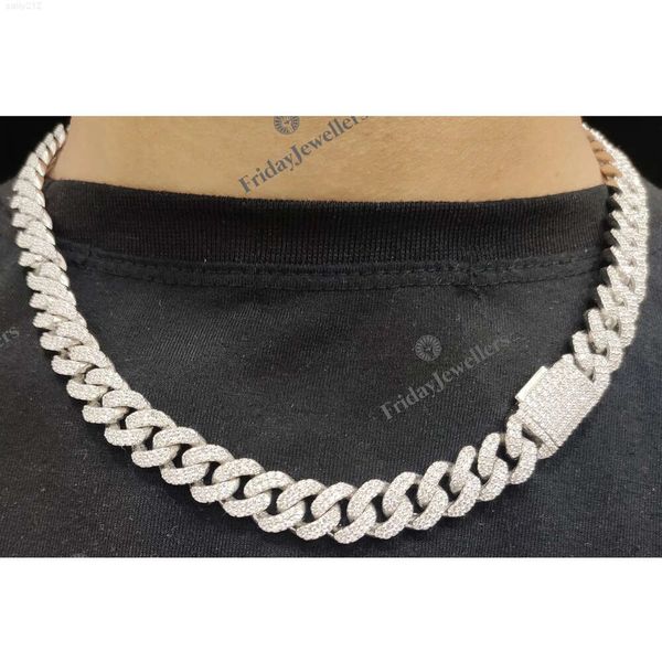 12 mm 20inches Hip Hop Icedout chaîne cubaine VVS Clarity Diamond Mens Womens Birthday Gift Factory Wholesale Best Prix