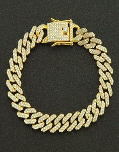 12 mm 789inch Hip Hop Gold Silver Rosegold Iced Out Miami Cuban Link Chain armbanden3847763