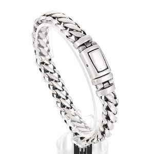 12mm 8.26 pouces Coulée Tressé Conception Chaîne Bracelet En Acier Inoxydable pour Hommes Femmes Garçons Haute Qualité Bijoux Argent